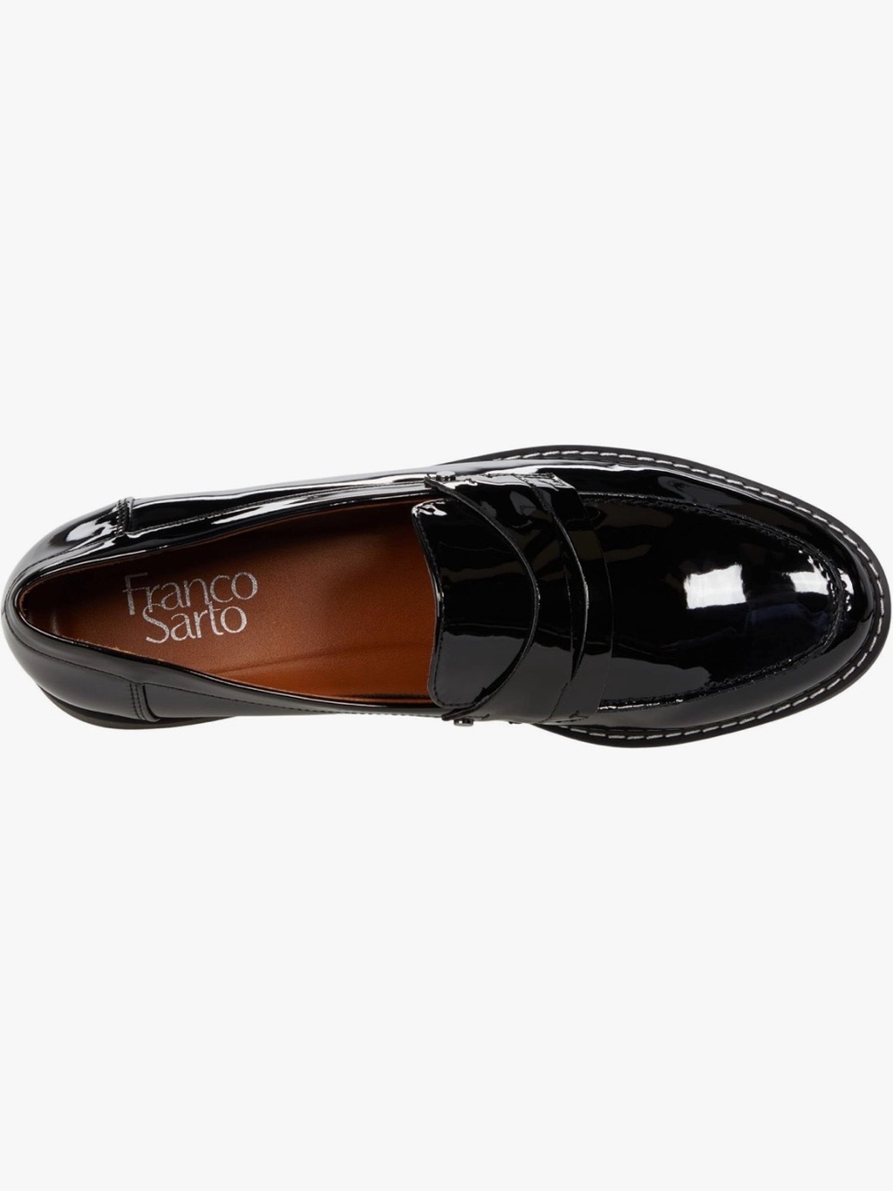 Franco Sarto Black Patent Leather Penny Loafers - Picture 2 of 8